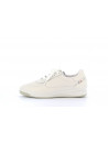 Basket blanche en cuir brandy